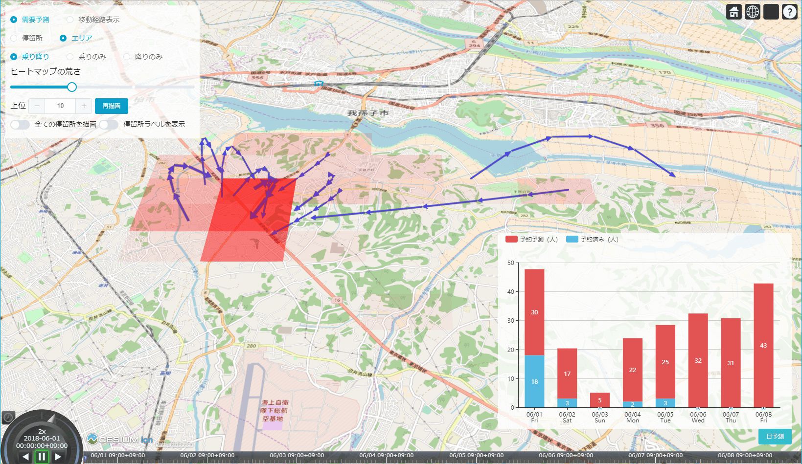 用來(lái)顯示運行區域的需求度高低的地圖 ? OpenStreetMap contributors